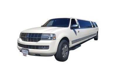 White Lincoln Navigator SUV Limo #1